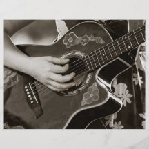 Female with acoustic  Guitar hand and hip view Personalized Flyer