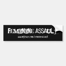 Feminine Assault Black Bumper Sticker