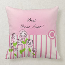 Feminine Great Aunt Pillow Best Great Aunt