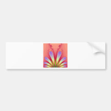 Feminine Pink Burst Fractal Design Gear Bumper Sticker