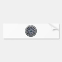Feminine Silver Pagan Pentacle Bumper Sticker