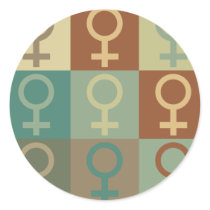 Feminism Pop Art Round Stickers
