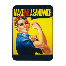 Feminist Make me a Sandwich Rectangle Magnet