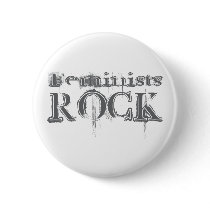 Feminists Rock Pinback Buttons