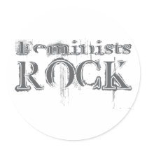 Feminists Rock Round Stickers