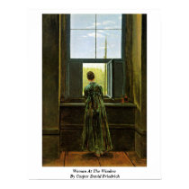 Femme à la fenêtre par Caspar David Friedrich affiches