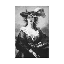 Femme avec un chapeau emplumé toiles tendues