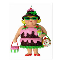 Femme de gâteau cartes postales