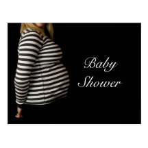 Femme enceinte, carte postale de baby shower