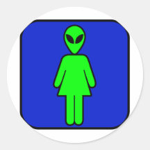 Femme étrangère autocollants ronds