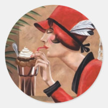 Femme italienne de chocolat de Squisito Cioccolato Adhésifs Ronds