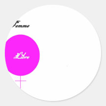 FEMME LIBRE.png Adhésif Rond