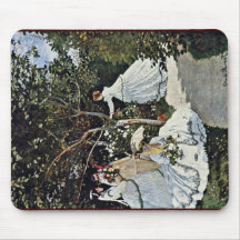 Femmes dans le jardin par Claude Monet Tapis De Souris