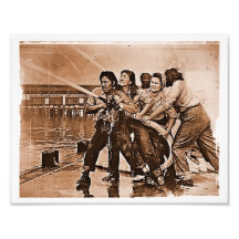 Femmes sapeurs-pompiers Pearl Harbor 7 décembre Impression Photo