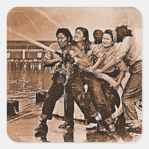 Femmes sapeurs-pompiers Pearl Harbor 7 décembre Autocollants