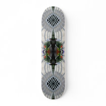 Fence and Flowers Fractal Skateboard