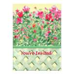 Fenced Border of Green and Pink Flowers Announcement