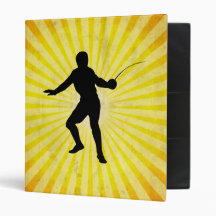 Fencer; Fencing; yellow Vinyl Binders