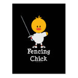 Fencing Chick Postcard