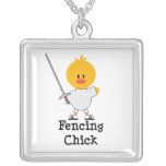 Fencing Chick Sterling Silver Necklace