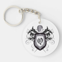 Fencing Foil White Crest Keychain Acrylic Key Chain