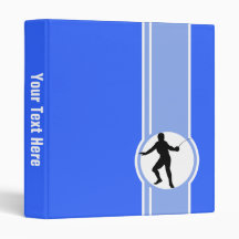Fencing Silhouette; blue Binder