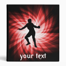 Fencing Silhouette; Red 3 Ring Binder