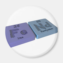 Fend as Fe Iron and Nd Neodymium Fridge Magnets