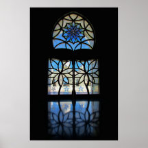 Fenêtre 2 de foyer de mosquée affiche