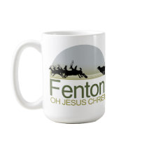 Fenton! the dog chasing deer in Richmond Park Mugs