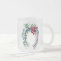 Fer à cheval et pavot chanceux tasse à café