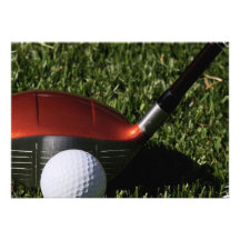 Fer de golf et invitation de boule de golf