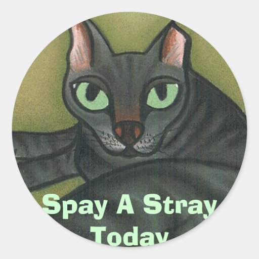 Feral cat, Spay A Stray Today - Customized Stickers