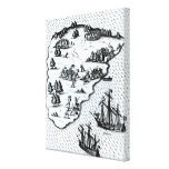 Ferdinand Magellan  Fighting Natives on Island Canvas Print