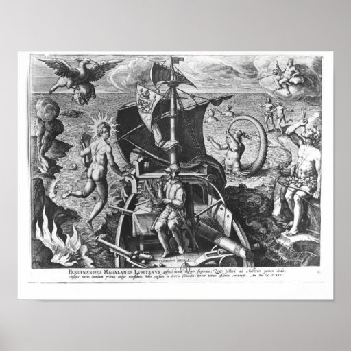 Ferdinand Magellan  on board his caravel, 1522 Print