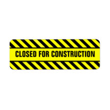 fermé pour des étiquettes de construction étiquette d’adresse retour