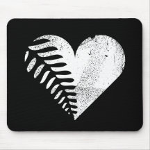 Fern Heart Dark Mouse Pad