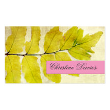 Fern leaf grunge vintage business card