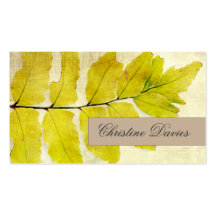 Fern leaf grunge vintage business card