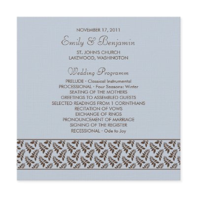 Fern · Wedding Program Card by CSWedding