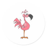 Fernando Flamingo Round Sticker