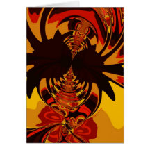 Ferocious – Amber & Orange Creature Greeting Card
