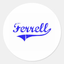 Ferrell Surname Classic Style Round Stickers