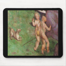 Ferret frolicking with angels mouse pads