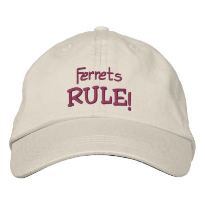Ferrets Rule Cute Embroidered Hat by SmilinEyesTreasures