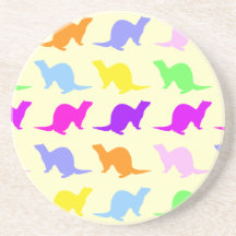 ferret's silhouette drink coasters