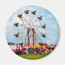 Ferris Wheel Against Blue Sky Fridge Magnets