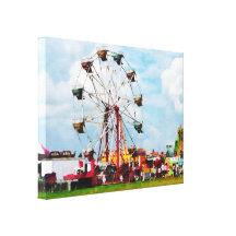 Ferris Wheel Against Blue Sky Gallery Wrap Canvas