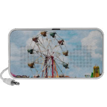 Ferris Wheel Against Blue Sky iPod Speakers