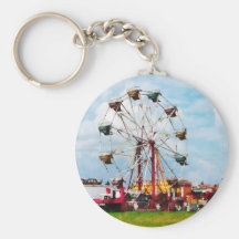 Ferris Wheel Against Blue Sky Key Chain